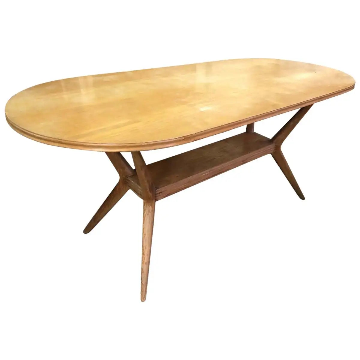 Tavolo design anni 60 in castagno